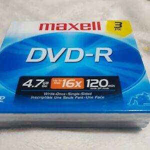 New ListingMaxell DVD-R Media 3 - DISC PACK - 4.7 Gb - 2 Hours