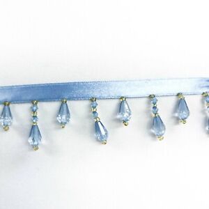 Perial Co Crystal looking  Beaded Fringe Trim Sold by the Yard