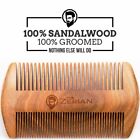 Handmade 100% Natural Green Sandalwood Hair Beard Mustache Wooden Comb Fine/Cors