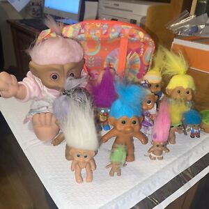 troll dolls Lot Of 12 With Bag