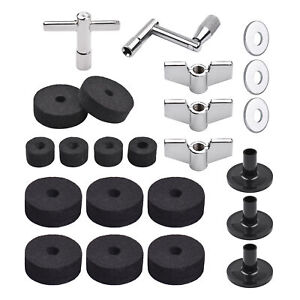 23pcs Cymbal Replacement Accessories Drum Parts with Cymbal Stand Felts H2H3