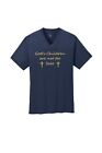 God's Children Are Not For Sale Navy V-Neck w/ Gold Tshirt Tee, Sound of Freedom