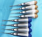 GERMAN 8 PC STRAIGHT DENTAL SURGERY EXTRACTING LUXATING APICAL ROOT TIP ELEVATOR