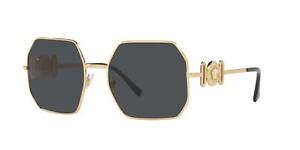 Versace VE2248-1002-87-58 mm Women's Designer Sunglasses Bright Gold & Dark Grey