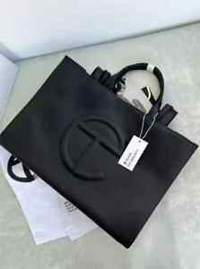 Telfar Medium Shopper Tote Bag Handbag Vegan Leather Crossbody Black