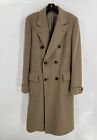 Bill Blass Mens Camel Long Sleeve Pockets Double Breasted Button Overcoat 38L