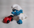 Smurf Baby with Red Car White PJs Pajamas Vintage PVC Smurfs Figure Toy