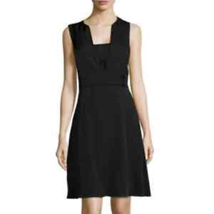 Theory Size 4 Garner Silk Sleeveless A Line Dress Black