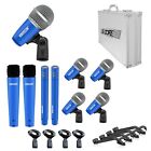 5Core 9 Pieces Drum Mic Kit w/ Metal Bass Snare Condenser Microphone Clip & Case
