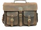 Vintage Buff Leather Messenger Real Satchel Bag Genuine Laptop Brown Briefcase