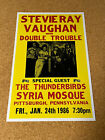 Stevie Ray Vaughan Thunderbirds 1986 PIttsburgh Cardstock Concert Poster 12x18