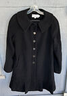 Pendleton Woolen Mills Womens Small Wool Cashmere Blend Coat Pleated Hem Black