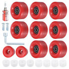 Roller Skate Wheels Set 58x32mm Skate Wheels with Bearings Skate Brakes Red