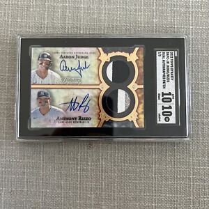 Aaron Judge Anthony Rizzo 2022 Topps Dynasty Dual GU PATCH AUTO #D 1/5 SGC 10