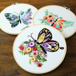 Handmade Beginners DIY Craft Embroidery Cross Stitch Kit Set Flower Pattern Gift