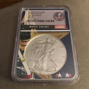 2018 W Eagle S$1 Burnished Silver Eagle MS70 First Day of Issue Coin