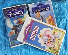 New ListingLot Of 3 Master Piece Disney Movies. The Rescuers, Dumbo,lion King Vhs