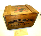 Vintage Budweiser Wood Crate Anheuser Busch Centennial Beer Case Box Hinged Top