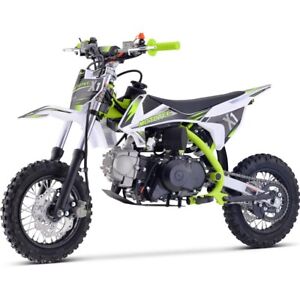 MotoTec X1 110cc 4-Stroke Kids Gas Dirt Bike Green Ages 13+ Off Road 37 MPH Max✅
