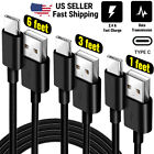 1/ 3/ 6 FT USB Type C Cable Fast Charge Data SYNC Cord for Galaxy S9 S10 S20 S21