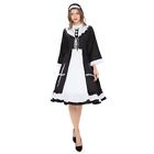 Victorian Women Housekeeper Dress Nurse Dress with Headband Halloween Lady Dress