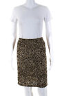 Vince Womens Brown Sequenced Zip Back Pencil Skirt Size 6