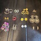 Huge Lot Of Clip-On Earrings 15 Pairs Vintage To Modern Costume Jewelry