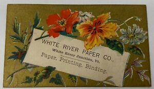 White River Paper Co White Rive Junction VT Small Advertising Trade Card