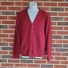Vintage 70s Sears Kings Road Orlon Acrylic Sweater Cardigan RED Size L Tall