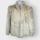 Vintage Sergio Valente Womens Rabbit Fur Jacket | Medium | White Cream | Lined