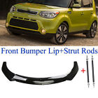 Gloss BK Front Bumper Lip Splitter Spoiler Body Kit Parts Rods for Kia Soul KDM (For: 2023 Kia Rio)
