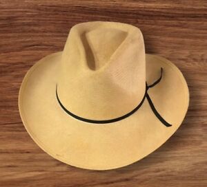 Resistol Vintage Natural Straw Western Cowboy Hat Self Conforming Size 7 5/8