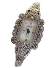Vintage Bocco Sterling Silver Marcasite Women's Bracelet Watch - New Battery
