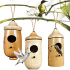 Hummingbird House 4.5 Inches Mini Bird Wooden House Outdoor Swing Nest (3PCS)