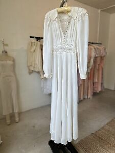 RARE 1930s Chiffon Lace Dress Antique