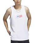 ADIDAS ORIGINALS Men's American Flag Tank In White XL $30.00 sleeveless shirt