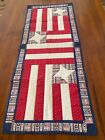 Vintage Quillted Handmade Table Runner Red, white and blue 4th of July/Patriotic
