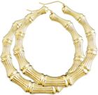 18k Layered Real gold Filled Round Bamboo earrings 50mm