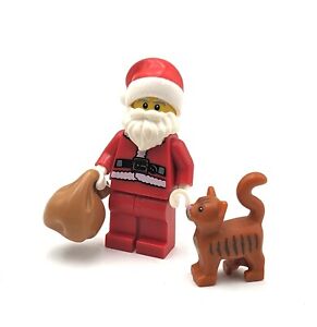 LEGO Christmas Holiday Minifigure SANTA CLAUS with Bag & Cat