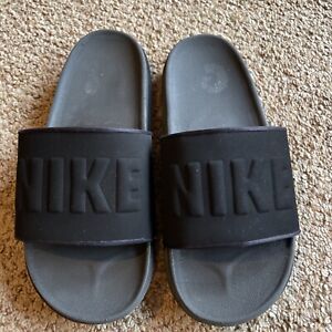 Nike Revive Foam Offcourt Shoes Black Logo Slip On Casual Slides Sandals Men’s 8