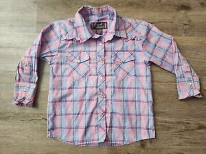 Cowgirl Legend Girl's Western Plaid Jewel Snap Rodeo Pink Shirt Size 4T 4