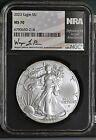2023 $1 American Silver Eagle NGC MS70 Black Label Retro SIGNED coin Wayne L