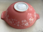 Vintage Pyrex Pink Gooseberry Pattern Cinderella 444  4 Quart Mixing Bowl