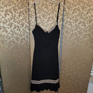 BCBG Vintage Y2K Black Rosette Roses Detail Dress Size Medium M