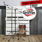 GRIFFIN Cymbal Boom Stand - 2 PACK Drum Hardware Arm Mount Adapter Percussion
