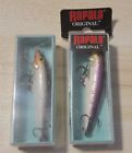 New ListingLot 2 Rapala Lures F07 PD & S Silver Purpledescent Fishing Floater Minnow