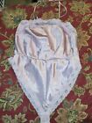 Vintage 1980s Body Chic Blush Satin Teddy Lingerie Size Small