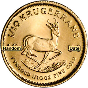 South Africa Gold Krugerrand 1/10 oz - BU - Random Date