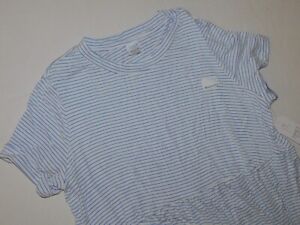 Maternity Shirt Babydoll Top L Large XL White Blue Stripes SOFT!
