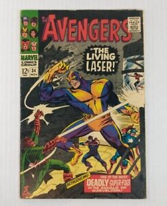 Avengers # 34 1966 Marvel Comics 🗝️ 1st Appearance of the Living Laser